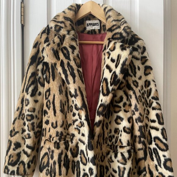 Apparis Faux Fur Leopard Coat - Picture 1 of 16